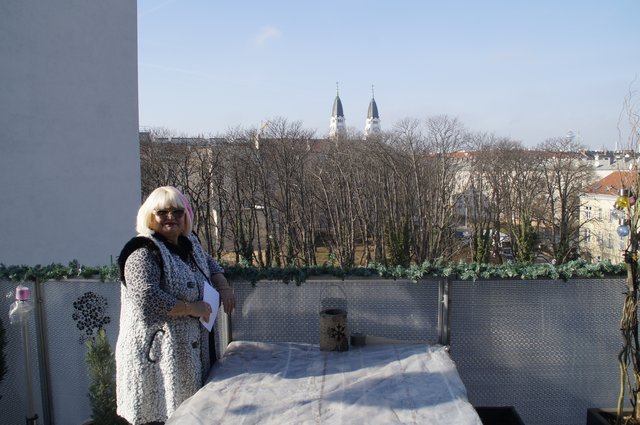 Weg mit den Bäumen: Diesen Ausblick wird Anrainerin Marianne Hüller schon bald nicht mehr genießen können.