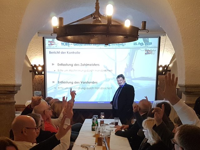 YCBS-Commodore Klaus Schäfer bei der Generalversammlung