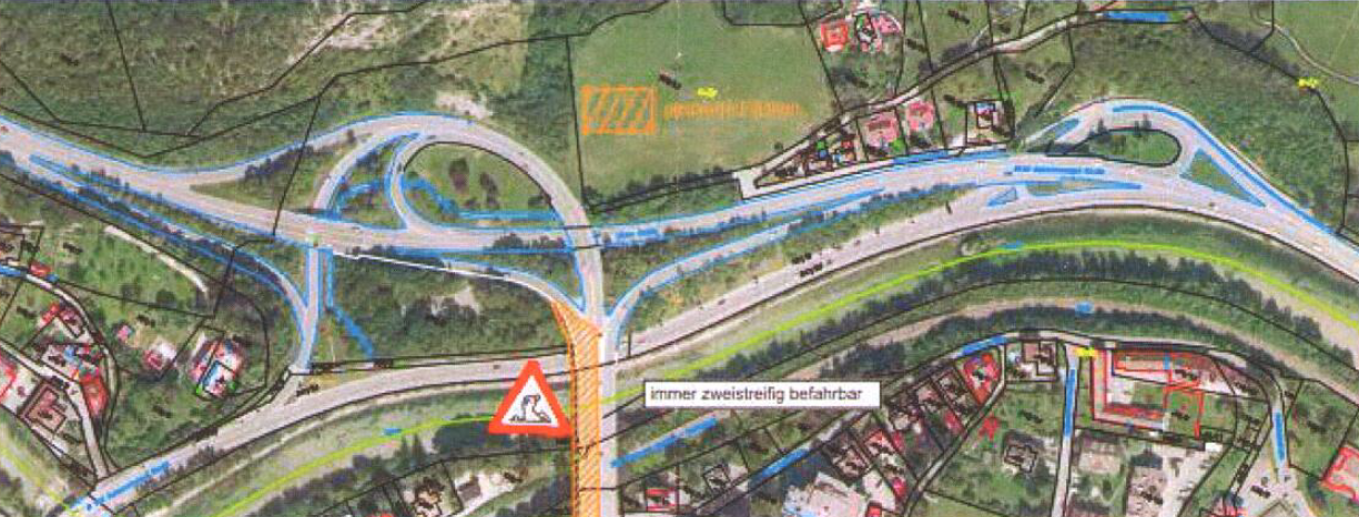 Verkehrsführung während der "Bauphase III".