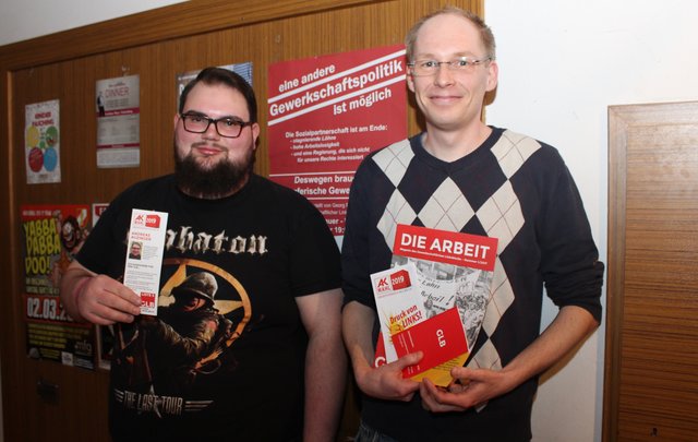 Andreas Auzinger, Bezirkssprecher der KPÖ Innviertel und der steirische GLB-Sekretär Georg Erkinger. | Foto: BRS