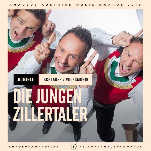 Haben es wieder unter die Top 5 geschafft und sind nominiert für einen Amadeus Austrian Music Award in der Kategorie Schlager/Volksmusik: Die Tiroler Band "Di e jungen Zillertaler".  | Foto: (C) AAMA