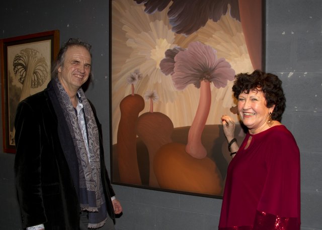 OHO-GF Alfred Masal eröffnete die Bernd Irran Ausstellung mit Roswitha Irran.