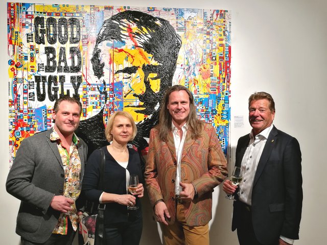 arte-Hoteldirektor Michael Frödrich, Doris Denk, Künstler Harald von Munichthal, StR KR Prof. Helmut Mayer