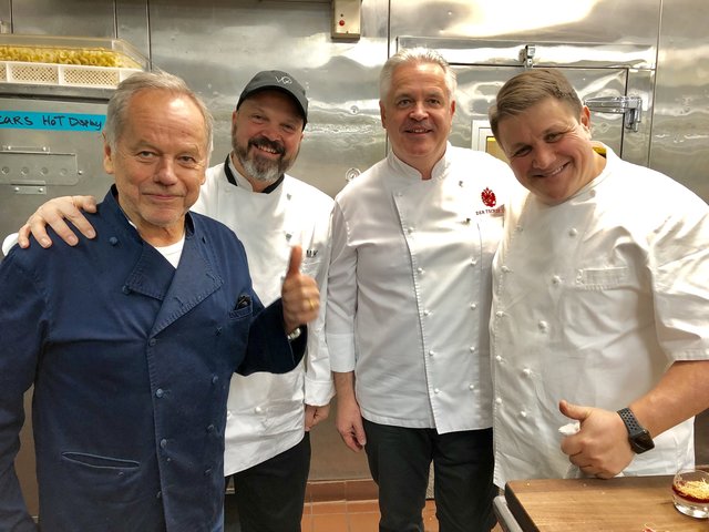  Die kulinarischen Freunde in der Oscarküche 2019: Wolfgang Puck | Mike Köberl | Hannes Tschemernjak | Eric Klein