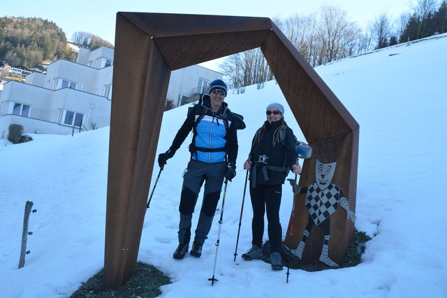 Schneeschuh-Wanderung mit Regionauten: Vom Reinsberger Ortszentrum aus ging's zunächst zur Burgruine. | Foto: Roland Mayr