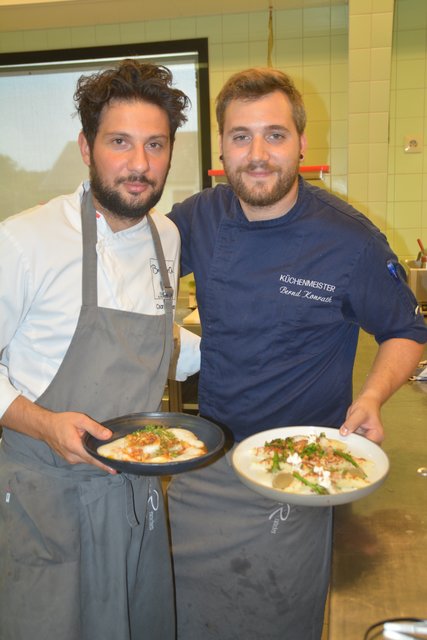 Die Küchenchefs Stefan Csar und Bernd Konrath erkochten für Wachter-Wieslers Ratschen drei Falstaff-Gabeln und Platz 3 im Burgenland.