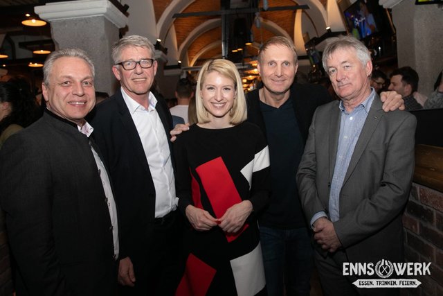 V.l.: Franz Stefan Karlinger, Karl Fröschl, Christine Haberlander, Robert Bremmer und Rudolf Mayr bei der Eröffnung. | Foto: EnnsWerk