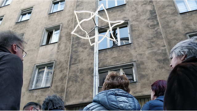 Gedenken: Lichtinstallationen markieren die ehemaligen Standorte der 25 Wiener Synagogen.