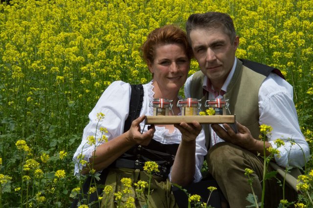 Einzigartig im Mühlviertel: Auf den Feldern von Franziska und Leopold Friesenecker in Windhaag wächst Bio-Senf. | Foto: Biberhof