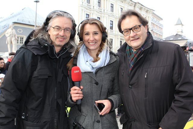 Sendeten aus Villach: Mike Diwald, Isabella Bergner und Alexander Telesko