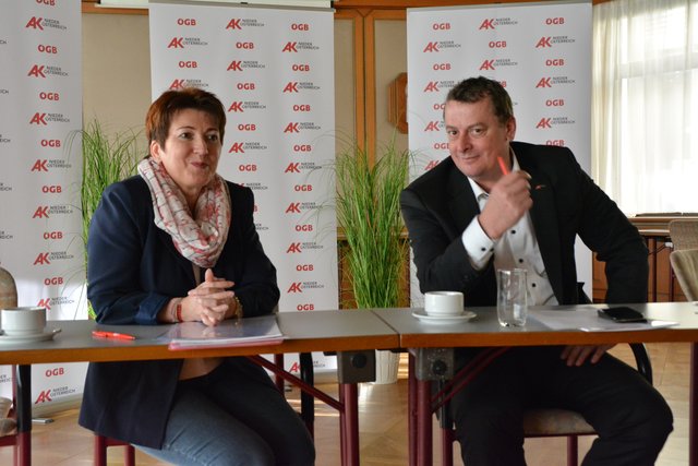 Susanna Stangl, Leiterin der AK-Bezirksstelle und AK-Vizepräsident Horst Pammer präsentierten die Bilanz 2018.