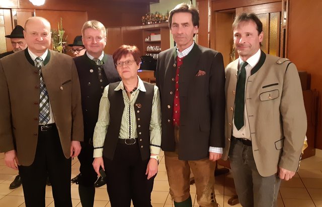 Bei der Generalversammlung des Jagdschutzvereins der Zweigstelle Deutschlandsberg: Gerald Malli, Martin Povoden, Hermi Koch, Franz Meran und Franz Silli.
