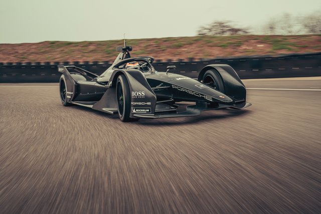 Der neue Formel E-Bolide von Porsche.