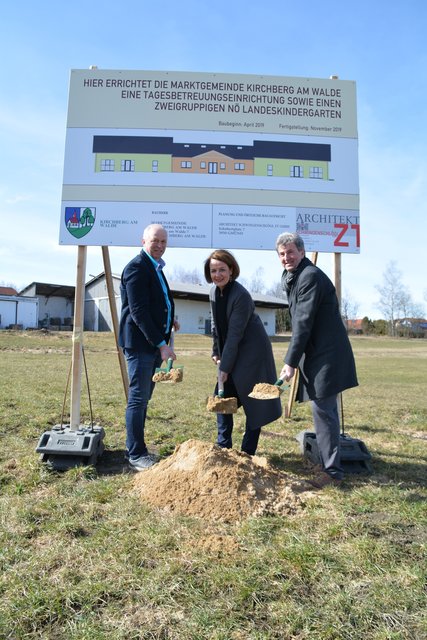 Spatenstich erfolgt: Kindergarten-Neubau in Kirchberg startet im April