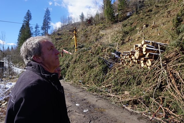 Ferdinand Hueter bei der Besichtigung der betroffenen Wälder im Mölltal