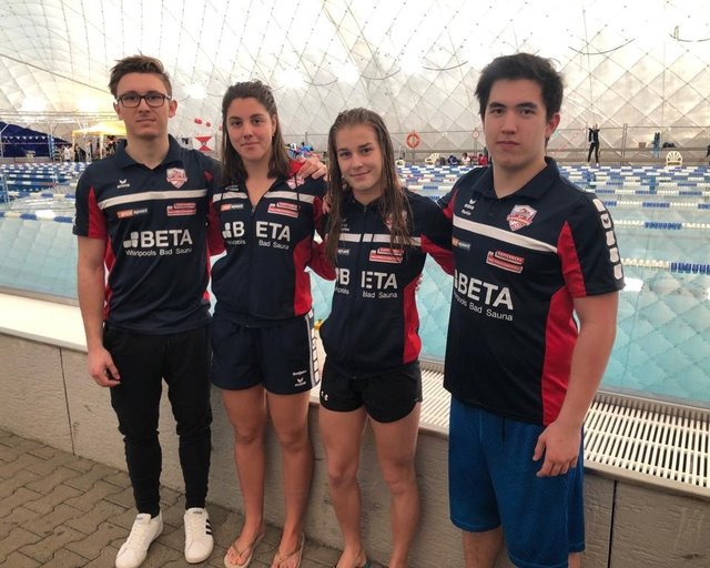 Das Schwimmquartett in Darmstadt.