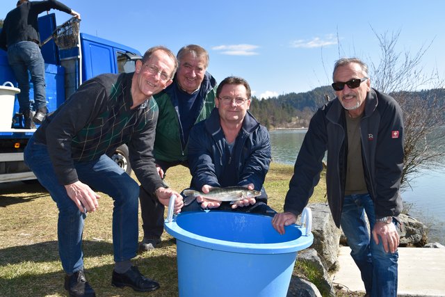 Kurt Frager, Johann Abba, Hubert Frager und Felix Kosche (v. li.)  | Foto: Kristina Orasche