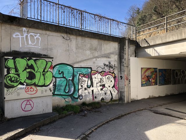 Für die einen ist es Kunst, für die anderen Sachbeschädigung: Ein Garaffiti, hier in At-Urfahr.