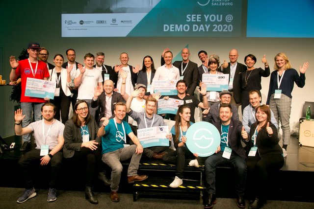 Die Preisträger des Demo-Day 2019, der von Start-up Salzburg und der Wirtschaftskammer organisiert wurde.  | Foto: Foto: WKS
