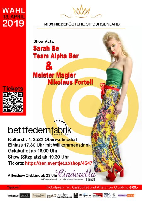 Das Plakat des Finales von Miss NÖ.