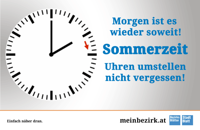 Am Sonntag, 31. März 2019 beginnt die Sommerzeit.