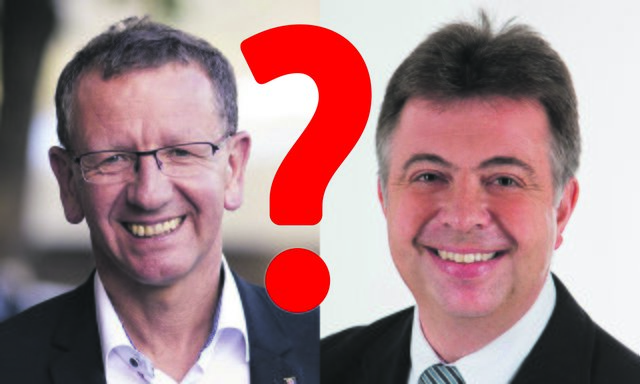 Stichwahl am 24. März 2019: Bgm. Peter Padourek (rechts) tritt gegen Vize-Bgm. Andreas Wimmreuter "in den Ring".