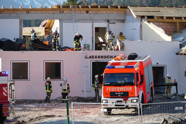 Im Obermoos in Ehrwald fand die Großübung statt.