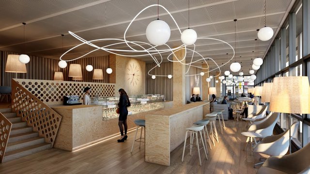 So soll die Kantine im neuen Campus nach dem Umbau des ehemaligen Bawag-Gebäudes aussehen. | Foto: CEU