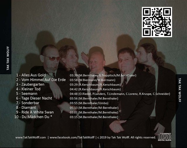 Tak Tak Wolff: CD-Release und Abschiedskonzert -
am 5. April, 20 Uhr (Einlass 19 Uhr) im Volxhaus Klagenfurt
(CD-Cover - Titelliste) | Foto: Tak Tak Wolff