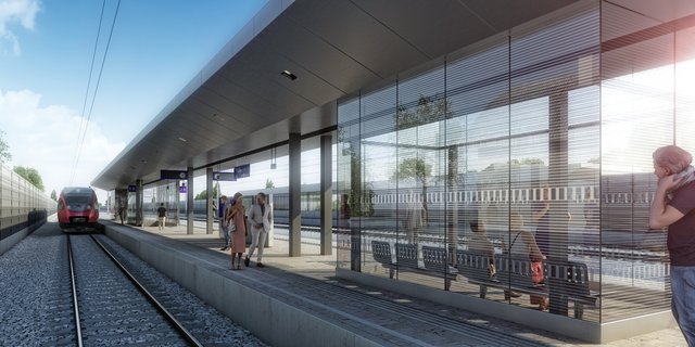Der neue Bahnhof Marchtrenk soll mit barrierefreien Bahnsteigen sowie neuen Infosystemen ausgestattet werden. | Foto: ÖBB-3D Schmiede
