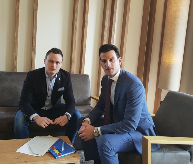 FPÖ-Bezirksparteiobmann Andreas Bors und Landespartei- und Klubobmann im NÖ Landtag, Udo Landbauer.