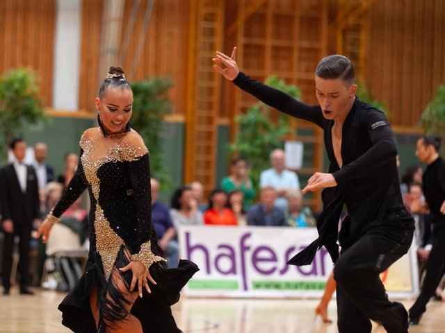 Magdalena Trepa und Kacper Kopec vom UTSS Gänserndorf, tanzen in der A-Klasse ins Finale. | Foto: Regina Courtier