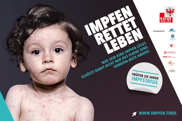 Impfen rettet Leben – die Impfkampagne des Landes Tirols anlässlich der Europäischen Impfwoche. | Foto: Land Tirol