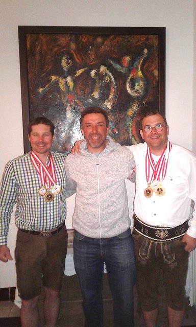 F. Erharter, P. Lindner (Servicemann), J. Lahner.