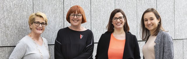 Organisieren das Literaturfest: Susanne Tiefenbacher, Christa Gürtler, Nadine Fejzuli und Nadine Samija. | Foto: Literaturfest/Erika Mayer