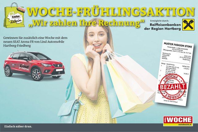 WOCHE Frühlingsaktion vom 10. April bis 10. Mai 2019! Rechnung hochladen und gewinnen!