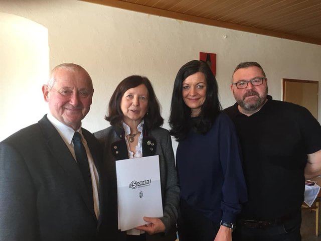 Von links: Bezirksobmann Erwin Pachner, Obfrau Leopoldine Weinberger, Bürgermeisterin Kathrin Kühtreiber-Leitner und Vizebürgermeister Thomas Eder.