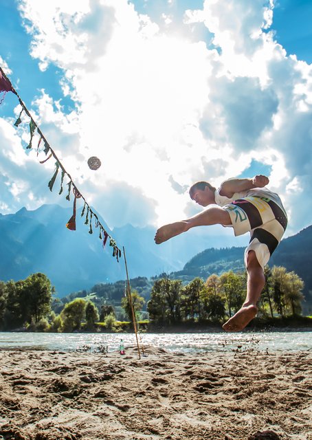 Philipp Lessacher, begeisterter Fußballer, Snowboarder und Ratanui-Kicker, gibt 120 Prozent beim Spiel. | Foto: Diezl