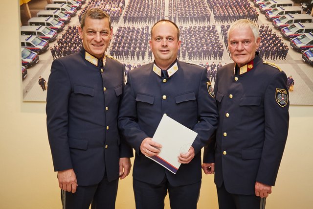 Landespolizeidirektor Mag. Helmut Tomac, KontrInsp Dietmar Siegele und Bezirkspolizeikommandant Obstlt Werner Hauser (v.l.). | Foto: Polizei