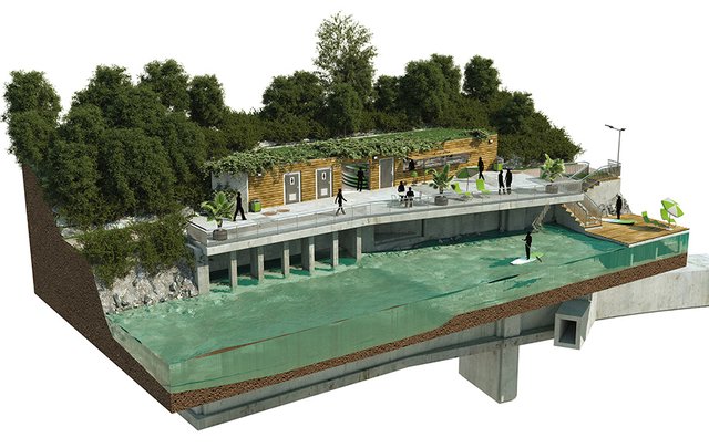 Dieser "Stadtbalkon" wird bei der Radetzkybrücke entstehen. | Foto: weda 3D – the CGI company