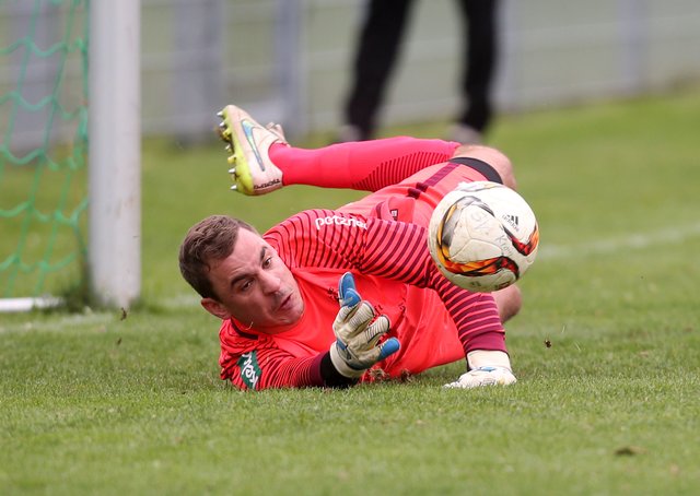 Hielt seinen Kasten beim Hinspiel in Eberstein sauber: Kraig-Schlussmann Stefan Petautschnig | Foto: Kuess