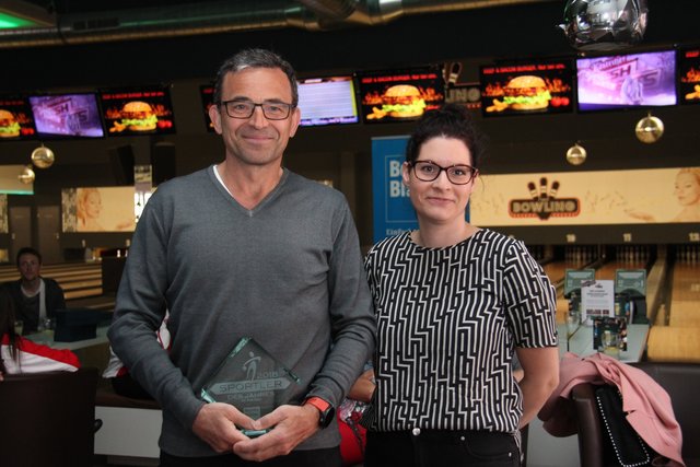 St. Pöltens Sportler des Jahres Stefan Marouschek mit Petra Weichhart.