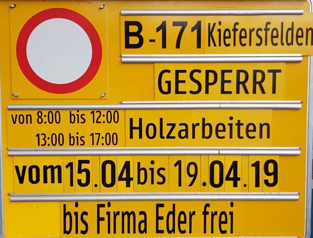 Die B171 Tiroler Straße zwischen Kufstein und Kiefersfelden bleibt von Montag, dem 15. April bis einschließlich Karfreitag, 19. April unter Tags – zwischen 8 und 12 Uhr sowie 13 bis 17 Uhr – für den Verkehr gesperrt. | Foto: Noggler