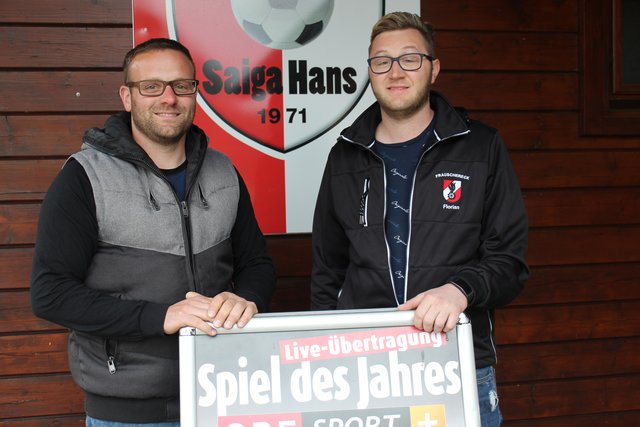 Vereinsobmann Manuel Mitterbauer und "Spiel des Jahres"-Gewinner Augustin Florian freuen sich auf das Match am Samstag, dem 20. April. | Foto: BRS