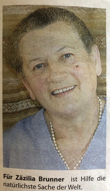 Für Zäzilia Brunner ist Hilfe die natürlichste Sache der Welt. (28. April 2004) | Foto: Bezirksblätter