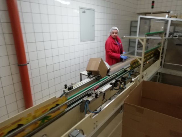 Diese junge Dame ist auch fleißig am Verpacken. | Foto: Werner Achs