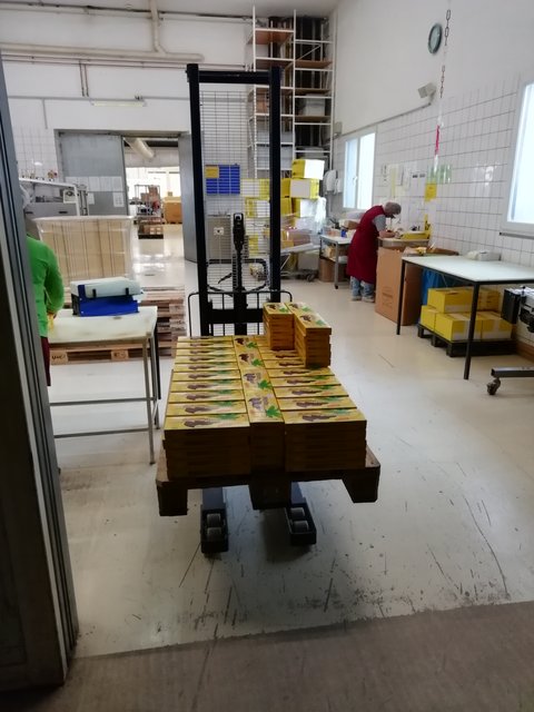 Bei solchen Mengen braucht man natürlich auch einen Gabelstapler zum leichteren Transportieren | Foto: Werner Achs