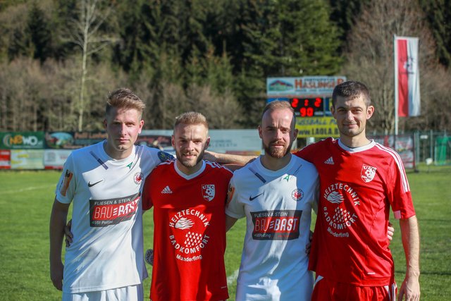 Die Torschützen Philipp Badegruber, Johannes Linecker, Stefan Kern und Roman Stockhammer.