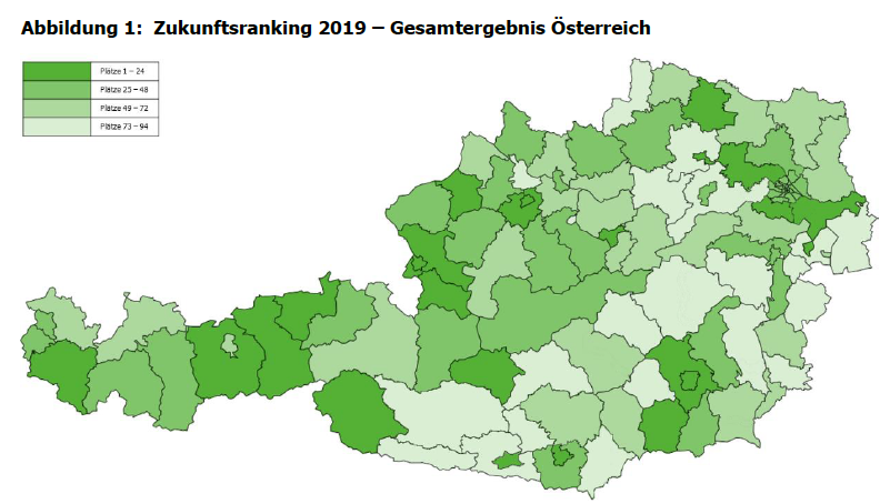 Der Bezirk Kufstein landet im aktuellen Zukunftsranking von Pöchhacker Innovation Consulting GmbH (P-IC) auf Platz 3 in Österreich.