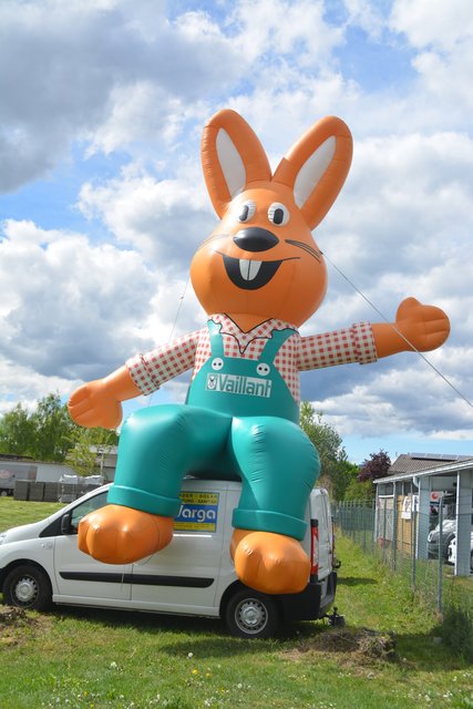 Der Vaillant-Hase begrüßte die Besucher.